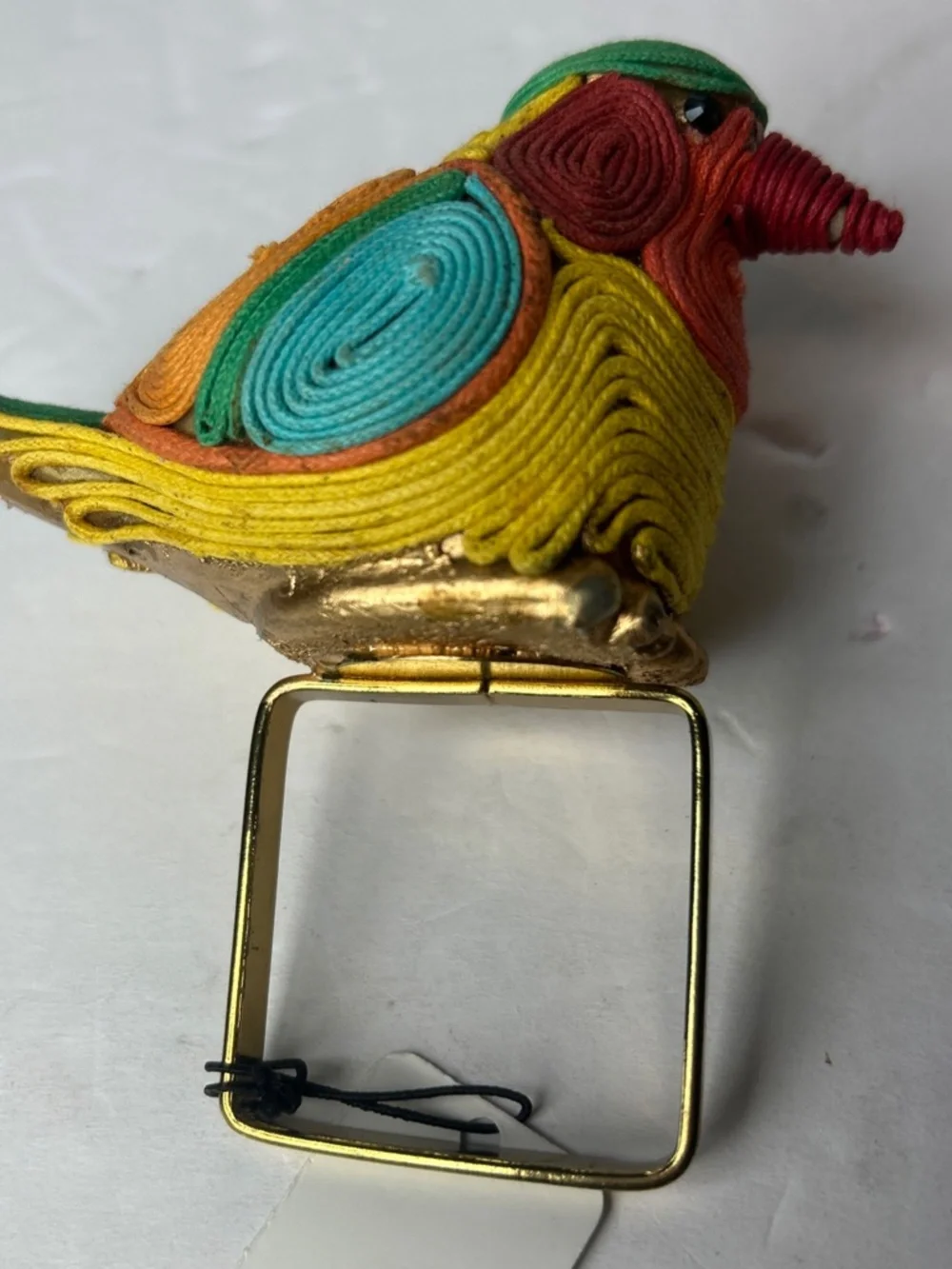 7 Pc Pier 1 Quilled Paper Sparrow Bird Napkin Holders Handmade colorful Kitschy